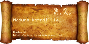 Moduna Kornélia névjegykártya